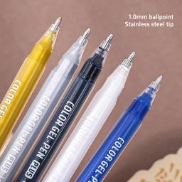 Conjunto de canetas gel caligrafia, caneta esferográfica, multi cor para escrita, desenho, marcador de pintura, ousado, F7722, 1,0mm, 6pcs - Image 4