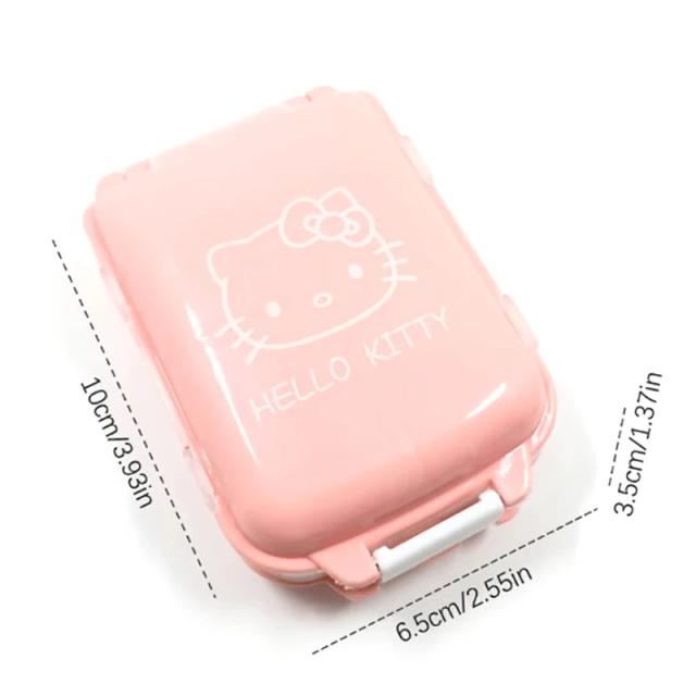 Caixa Portátil Sanrio Hello Kitty: Recipiente Kawaii para Armazenamento com 3 Camadas e 8 Compartimentos