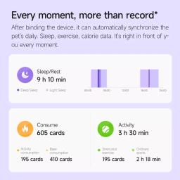Petkit smart pet collar sono/monitoramento de dados de descanso com ringtones para animais de estimação pet placa de identificação para cães pequenos e médios gatos trabalham com app - Image 2