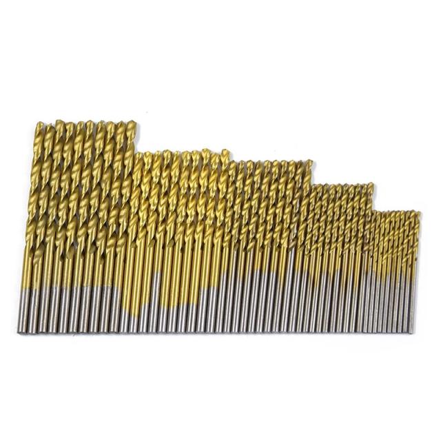 Conjunto de 50 Brocas de Aço de Alta Velocidade Revestidas em Titânio - Precisão de 1mm a 3mm para Ferramentas Elétricas de Alta Qualidade