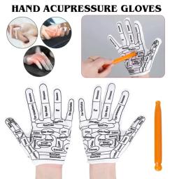 Luvas acupressão, reflexologia, mão, ferramenta acupressão para massagem mão, luvas reutilizáveis ​​para - Image 1