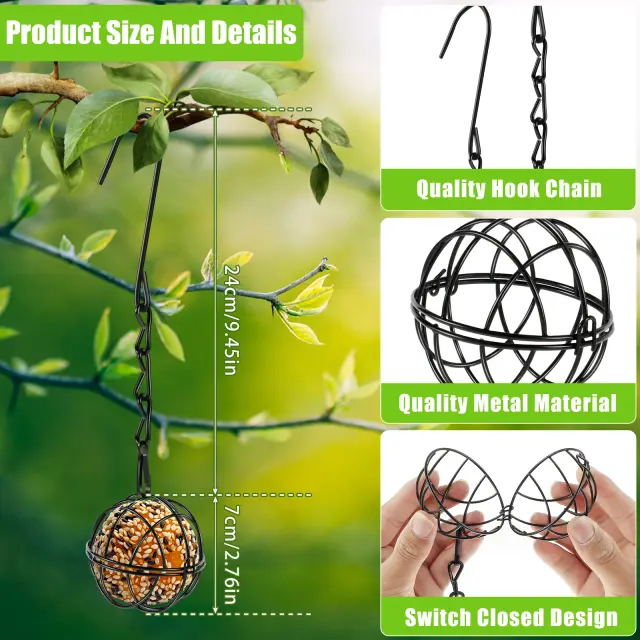 Kit de Alimentadores de Pássaros de Metal: Estação de Alimentação para Colibris e Proteção Contra Esquilos para o Seu Jardim ao Ar Livre
