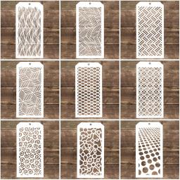 Craft Layering Stencils para Paredes Pintura, Scrapbooking Stamping, Selos, Álbum, Decorativos, Gravação, Cartões de Papel, DIY, 12x24 cm - Image 1