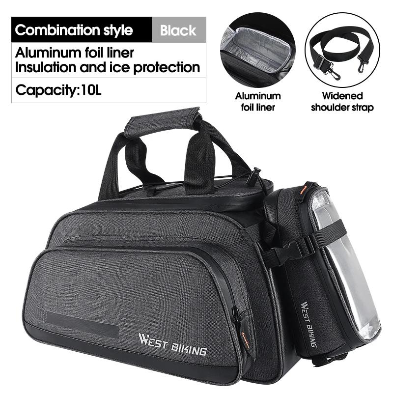 West Biking-2 em 1 Saco Tronco Bicicleta, Montanha Bicicleta Cauda Assento Pannier Pack, Bagageiro, Saco de bicicleta, Acessórios de ciclismo - Image 1