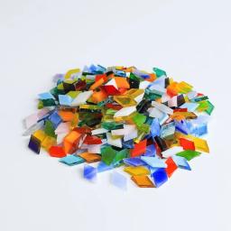 Mosaico de vidro manchado de mica, forma de diamante, mosaico fazendo telhas para a arte do enigma, lâmpada artesanal DIY, acessórios de mesa, 200g - Image 3