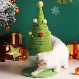 Árvore de natal gato escalada quadro natural sisal cat scratcher coluna simulação gramado grande resistente ao desgaste e resistente a riscos - Image 2