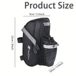 Bolsa de assento de bicicleta WOLFILIST com suporte para garrafa de água, bolsa de selim de bicicleta reflexiva, acessórios de bicicleta à prova d'água e ultraleve - Image 3