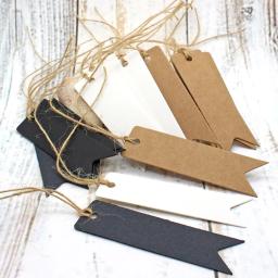 Mini etiquetas de papel Kraft com corda, DIY Crafts Gift Embrulho, Etiquetas personalizadas, personalizadas, 2x7cm, 50Pcs - Image 3