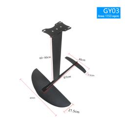 3k conjunto de fibra carbono completo gy03 frente área asa 1153 cm2 placa hidro surf wingsurf kitesurf windsurf hidrofoil - Image 5