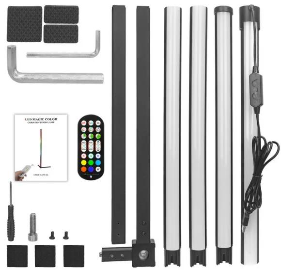 Lâmpada de Assoalho LED Luxceo 165cm com Controle por App, RGB e Função de Escurecimento - Iluminação Ambiente Perfeita para Seu Quarto e Decoração da Casa