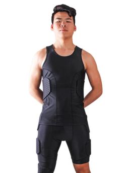 Esportes masculinos acolchoado compressão crash shorts colete superior joelheiras futebol paintball basquete patinação rugby à prova de choque terno - Image 2