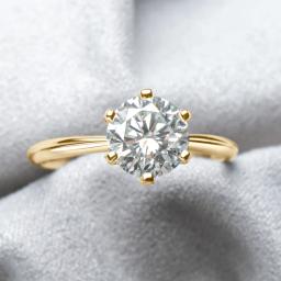 Anel de noivado banhado a ouro 18K em prata Moissanite S925 cor D – presente de dia dos namorados para ele - Image 1