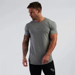 Camiseta de manga curta masculina com gola redonda, blusa fitness, roupa esportiva para exercícios, casual, moda verão - Image 6