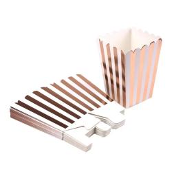 Rose Gold Stripe Candy Bag, Caixas De Pipoca, Mesas De Sobremesa, Baby Shower, Casamento, Birthday Party Tableware, Filme Suprimentos, 12Pcs - Image 2