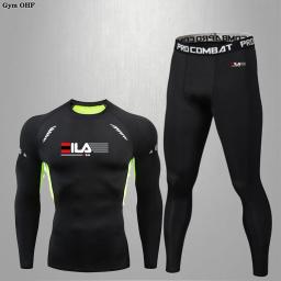 Terno de compressão de absorção de suor para treinamento, terno slim-fit para atletismo, ioga, ciclismo, basquete, corrida, esportes - Image 1