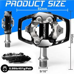 BUCKLOS-Liga de alumínio Clipless Pedais para MTB, Auto-bloqueio Mountain Bike Pedal para Shimano, SPD sistema, M8020, M9120 - Image 4