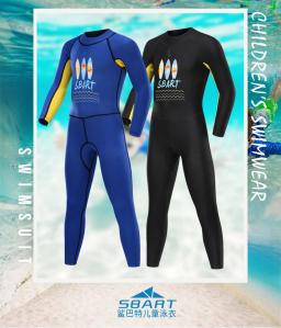 SBART-bodysuit protetor solar de manga comprida para meninas e meninos, terno de mergulho infantil, médio a grande, novo - Image 3
