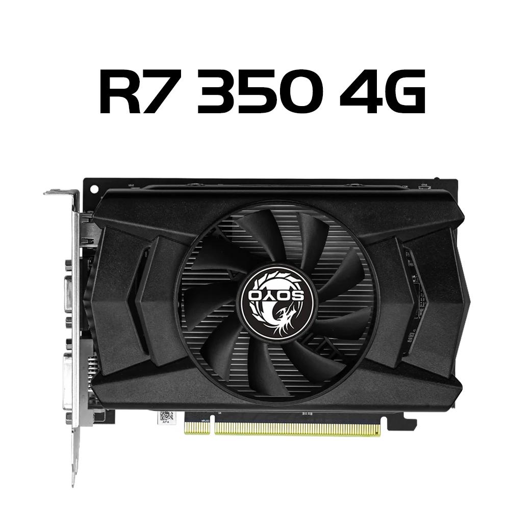 Soyo amd gpu radeon rx 550 4g gpu rx 560 gddr5 componentes de computador pc jogos vídeo r9 370 r7 350 placa gráfica rx550 - Image 1