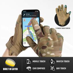 Luvas Táticas Camo Touch Screen, Caça ao Ar Livre, Esportes de Tiro, Ciclismo, Combate, Caminhadas Airsoft, Camping, Equipamento Antiderrapante para Bicicletas - Image 5