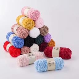 Fios de veludo para tricô, acessórios Amigurumi, golfinho, bebê, pelúcia, macio, chenille, DIY, 100% poliéster, 1 meada, 100g, 130m - Image 2