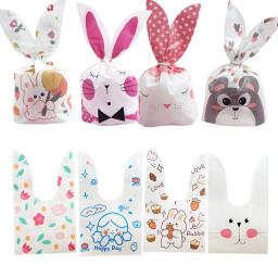 Carton Plastic Animal Candy Bags for Kids, Ear Bags Coelho, Biscoitos de aniversário, Embalagem de doces, Presentes DIY Suprimentos, 10 Pcs, 20Pcs - Image 3