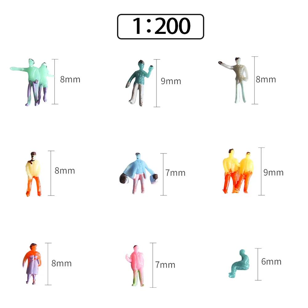 Escala 1:100/150/200 figuras em miniatura modelo pintado pessoas para ho estação de trem construção areia mesa cena diorama kits 50 pces - Image 1