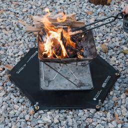 ShineTrip05 Série Vento Tático Enegrecido Ao Ar Livre Barbacoa Tapete de Isolamento de Acampamento Resistente ao Fogo Folha de Fogo de Silicone Retardador de Chama - Image 3