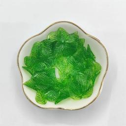 Acrílico Folha Pingente Contas Verdes para Fazer Jóias, Colar DIY, Brinco, Ornamento, Materiais de Moda, Atacado, 11mm, 13mm, 100Pcs - Image 3