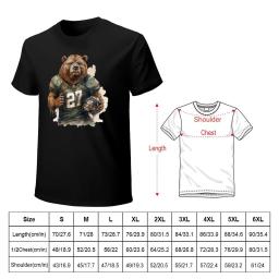 Grizzly masculino como jogador de futebol americano camiseta gráfica, roupas verão - Image 2