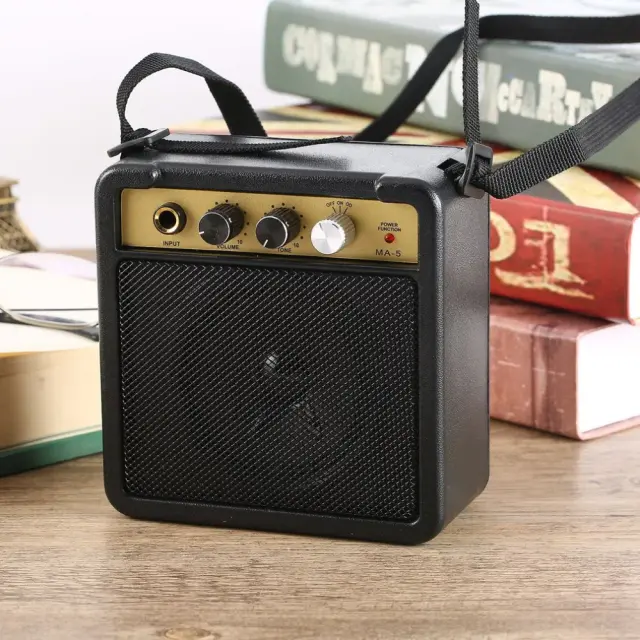 Amplificador Mini para Guitarra com Clip Traseiro e Alto-falante - Acessórios Elétricos para Guitarras Acústicas