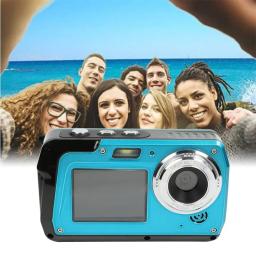 Câmera Digital Subaquática para Natação Snorkeling, Gravador de Vídeo 4K, Anti Shake Selfie, IPS Dual Screens, Impermeável, 10ft, 56MP - Image 2
