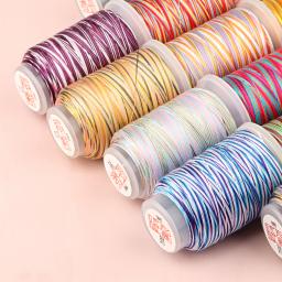 Fio Colorido Arco-íris para Costura, Suprimentos Artesanais, Linha de Bordado, Fazer Jóias, Acessórios de Vestuário DIY, 0.2mm, 3 Vertentes - Image 3