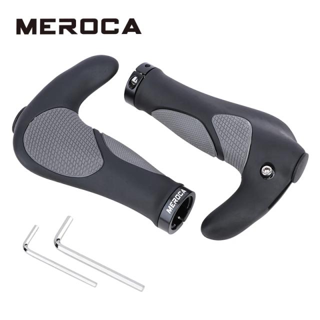 Grips de Bicicleta MEROCA: Conforto em Borracha TPR para MTB e Ciclismo com Absorção de Choque    