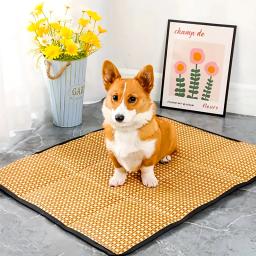 Esteira refrigerando para cães e gatos, cobertor de vime, sofá, cama respirável pet, almofada de verão pequena e média, artigos para animais, acessórios - Image 1
