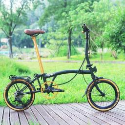 Kafeidi retro dobrável bicicleta cromo-molibdênio aço duplo c freio 16-Polegada 9 velocidades ciclo portátil para mulheres homens dobrável quadro bicicleta - Image 6