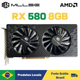 Mllse amd rx 580 8gb 2048sp placa gráfica de videogame gddr5 256bit pci express 3.0 × 16 radeon gpu rx580 8g - Image 1