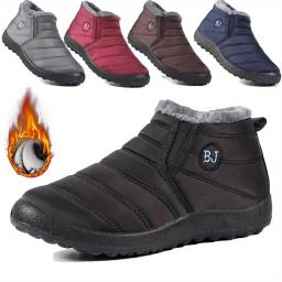 Sapatos de neve quentes antiderrapantes impermeáveis femininos, sapatos de caminhada confortáveis de cano baixo - Image 1
