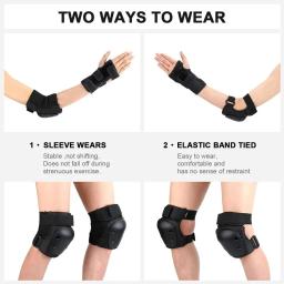 Joelheiras para adultos, protetores de pulso, conjunto de engrenagens protetoras, multi esportes, skate, patinação, ciclismo, 6 peças - Image 5