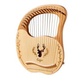 Madeira Mogno EQ Lyre Harpa, Instrumento Musical, 19 cordas com ferramenta de ajuste, Can Link Speaker, Captador elétrico, 16 cordas - Image 6