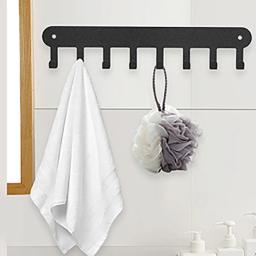 Suporte de chave adesivo Wall Mount, Chaveiro, Suporte chave preto decorativo, 8 ganchos - Image 5