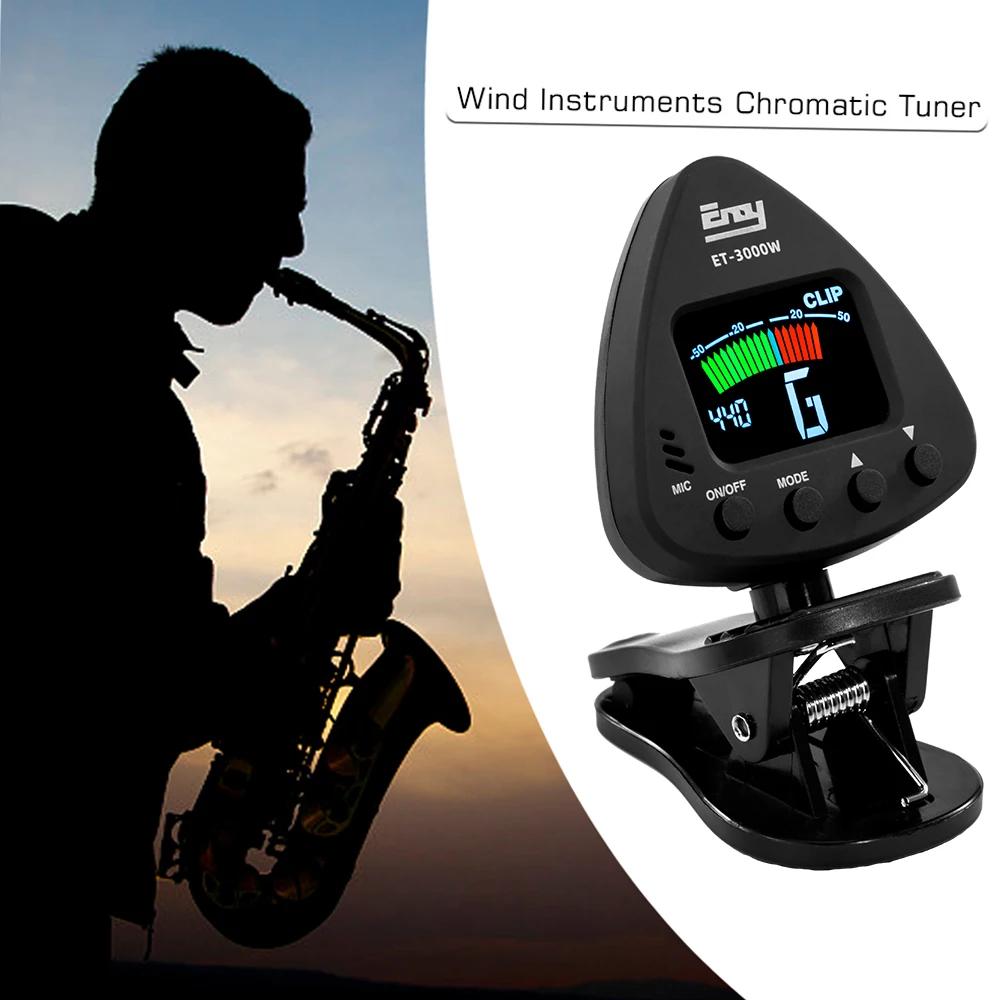 Instrumentos de sopro Sintonizador para Saxofone Clarinete, Trompete Flauta Sintonizador, Suporta Mic e Clip-On Tuning Modos, ET 3000W - Image 1