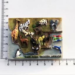 África do Sul 3D Lembranças Animais, Ímã de geladeira, Frigorífico Adesivo, África's Big Five, Resina Pintado Artesanato, Idéia do presente, 3D - Image 2