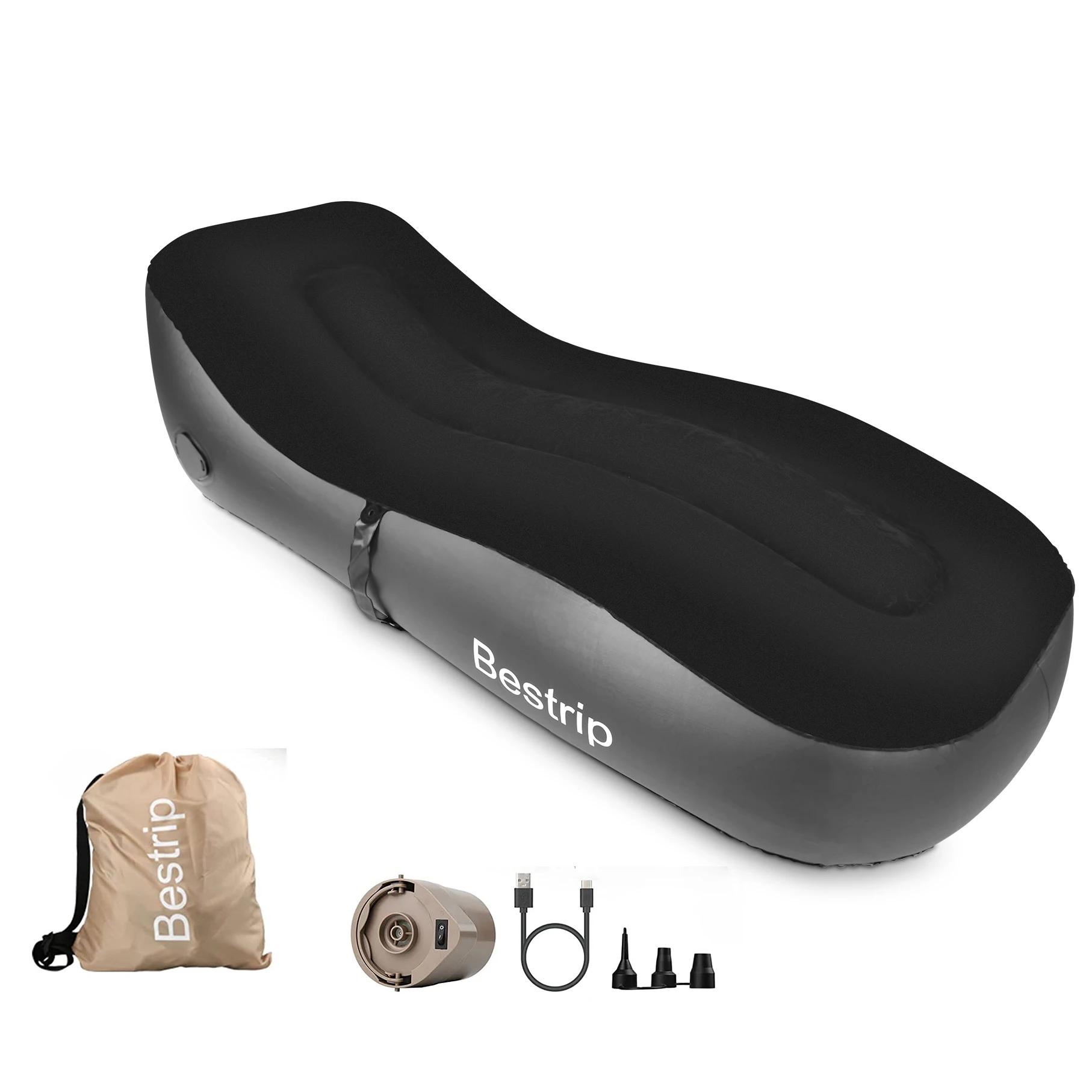 Sofá inflável automático Bestrip, sofá-cama com colchão de ar com bomba de ar portátil preto - Image 1
