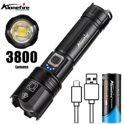 USB Lanterna LED Recarregável, Zoom XHP70, Mais Poderoso, Ao Ar Livre, Caminhadas, Acampamento, Caça, Tocha Tática, Luz 26650 Bateria, 30W - Image 1