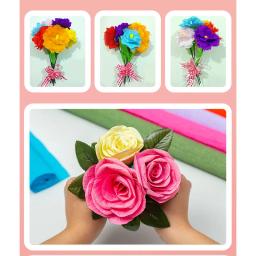 Rolo De Papel Crepe Enrugado Colorido, Artesanato De Papel De Origami, Decoração De Flores DIY, Embrulho De Presente, 250x25cm - Image 3
