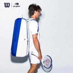 Bolsa de raquetes leve Wilson-US Open Super Tour, mochila com raquete branca e azul, bolsa de tênis grande com isolamento térmico, pacote 2 - Image 4
