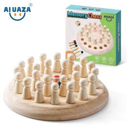 AIUAZA 1 conjunto de jogos de xadrez de memória de madeira, jogos de lógica e jogos de cérebro, brinquedos de interação pai-filho, brinquedos de festa - Image 1