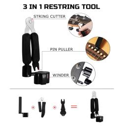 Guitar Accessory Set inclui Cordas Acústicas, Tuner, Capo, 3 em 1 Resto Tool, Pick Clip, Ponte Pin, porca e Saddle, Finger Prot - Image 4