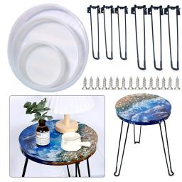 Grande Rodada Silicone Mesa Molde, Handmade Rio Mesa, Molde de Resina Epóxi UV, Gesso Concreto Coaster, DIY Artesanato Moldes, Home Decor - Image 1