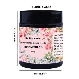 Cola de resina uv dip 40/100ml, para flores de fio, líquido transparente, alto brilho, cura ultravioleta, cristal, cola uv, fabricação de jóias - Image 5